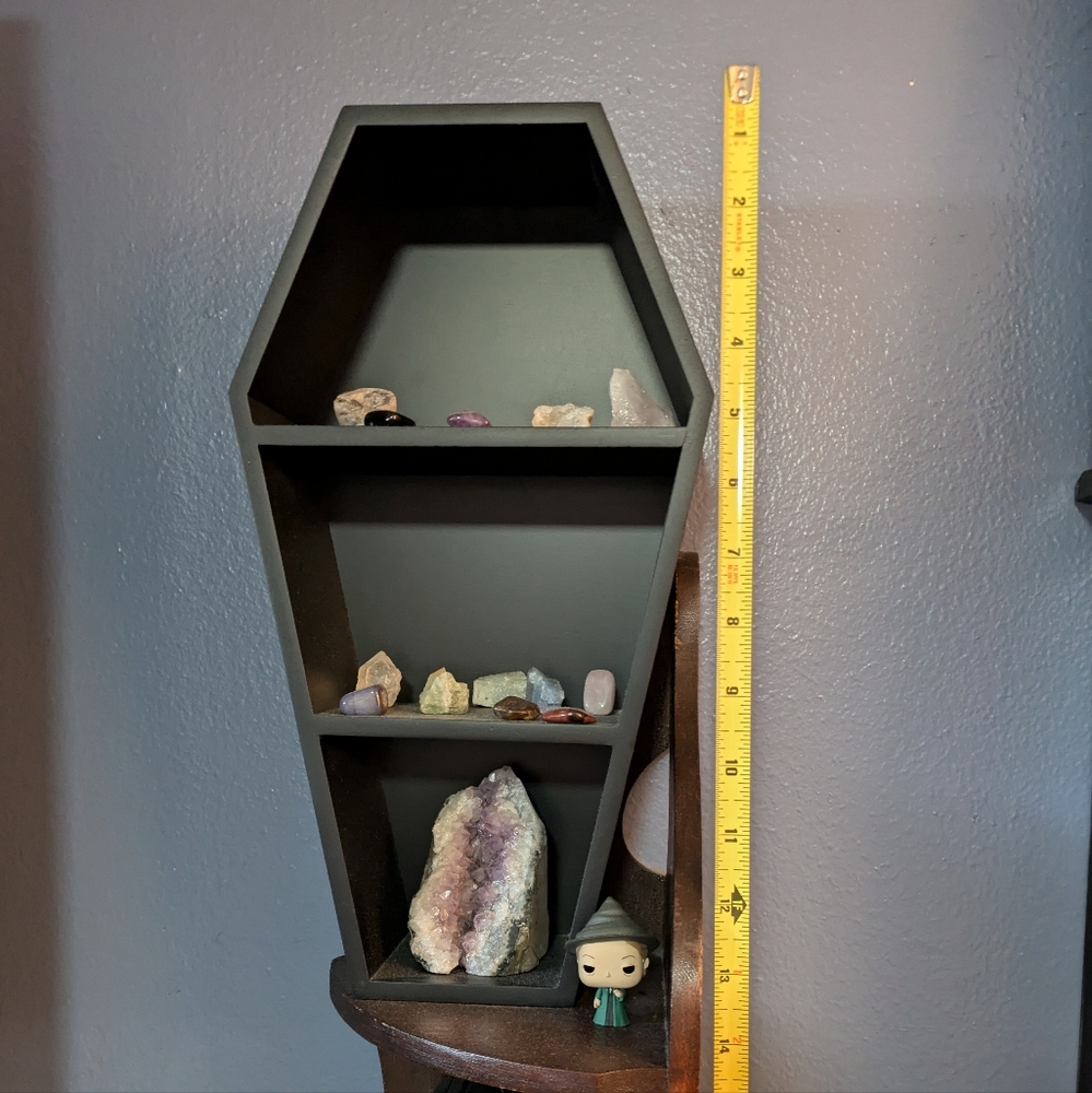 Coffin Shaped Display Shelf Hang or Stand Crystals NOT Included